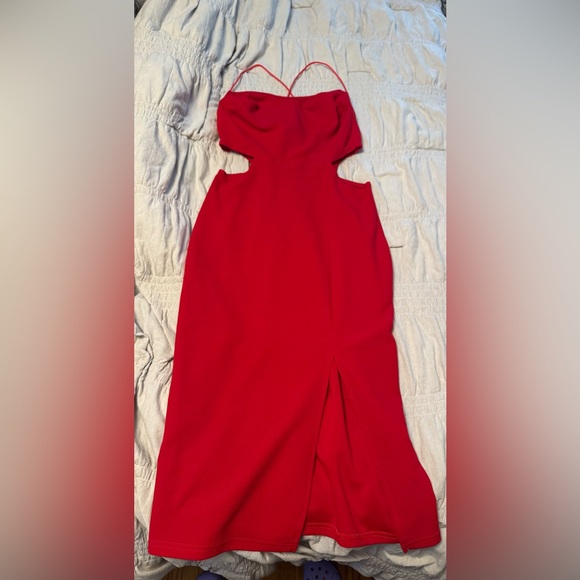 SHEIN Dresses & Skirts - SHEIN Red Asymmetrical Slit Cocktail Dress